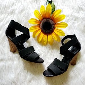 Steven By Steve Madden Camelya Black Wedge Sandals